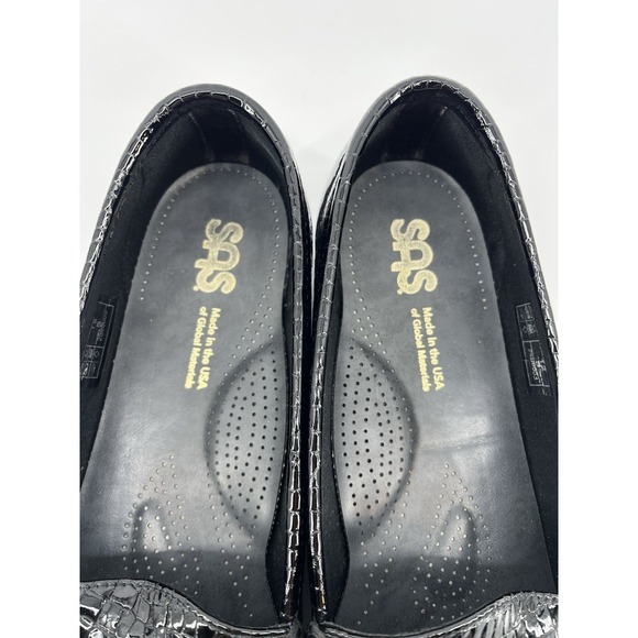 SAS Simplify Everyday Loafer Black Croc‎ Cushioned Textured Women's Size 12S - Picture 3 of 6